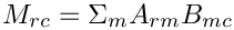 \&zwj;[M_{rc} = \Sigma_m A_{rm} B_{mc}
\&zwj;]
