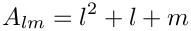 \[ A_{lm} = l^2 + l + m \]