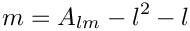 \[ m = A_{lm} - l^2 - l \]